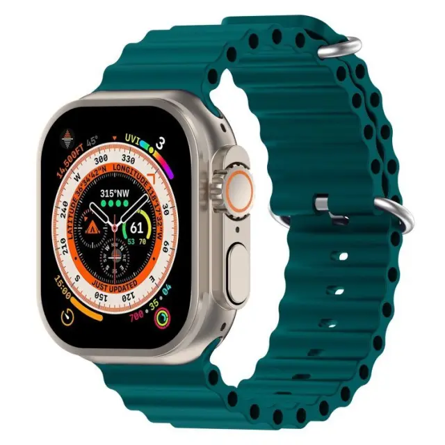 OceanWave Version Λουράκι Σιλικόνης για Apple Watch 42/44/45/49mm - Dark Green OEM