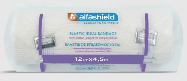 AlfaShield Ideal Bandage (12cm x 4.5m) Ελαστικός Επίδεσμος, 1 τεμάχιο