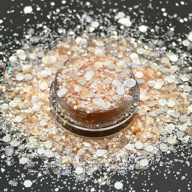 Chunky glitter ανάγλυφα 20gr, Χρυσό-ασημί