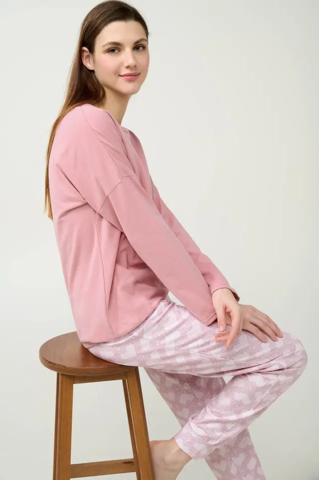 Χειμερινή Γυναικεία Φούτερ Πυτζάμα Vamp 23232 ROSE ELEGANCE 2