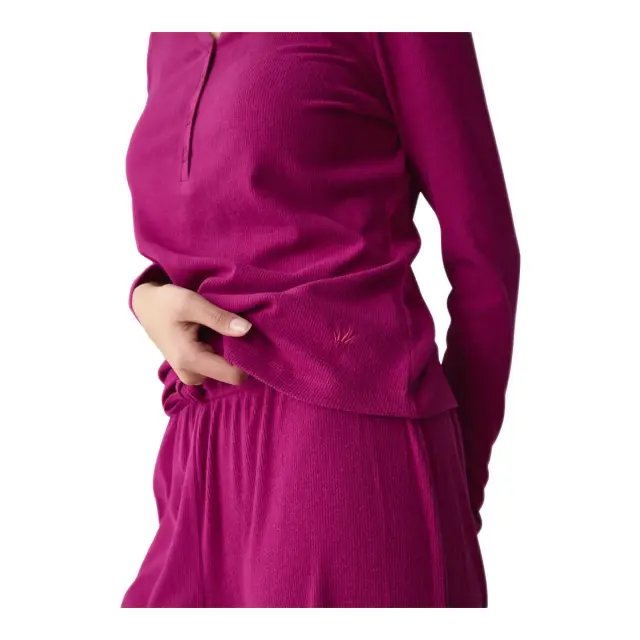 Triumph Γυναικεία Μπλούζα Πυτζάμας Mix & Match LSL Soft, Χρώμα Magenta - S 3