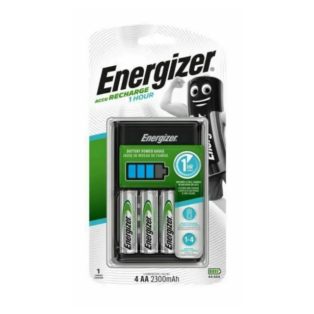 Energizer ACCU Recharge 1 hour Φορτιστής 4 Μπαταριών Ni-MH Μεγέθους AA/AAA Σετ με 4x AA 2300mAh