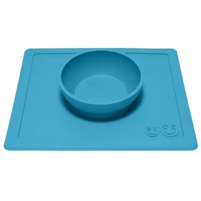 Ezpz: Εκπαιδευτικό μπολ 6+ μηνών Happy Bowl - Blue 3