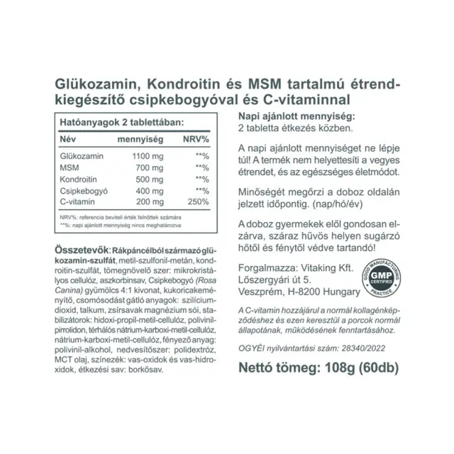 Vitaking Joint Formula Glucosamine + Chondroitin + MSM 2