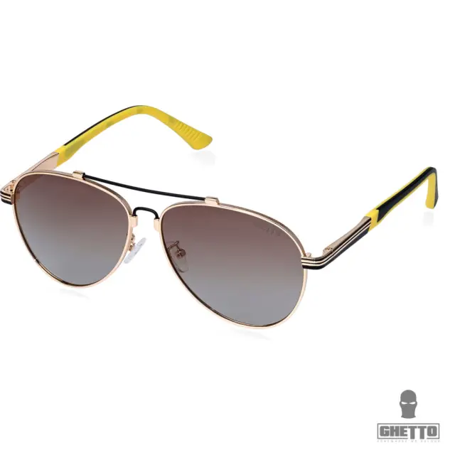 Ghetto Pilot Sunglasses Gold/Yellow Frame Unisex