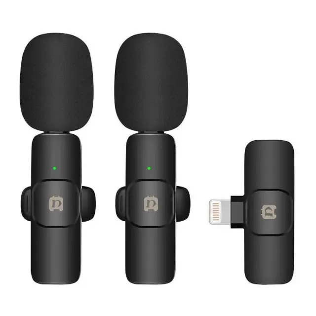 Puluz Ασύρματο Μικρόφωνο Lavalier PU3150B Lightning, 2τμχ (Μαύρο)