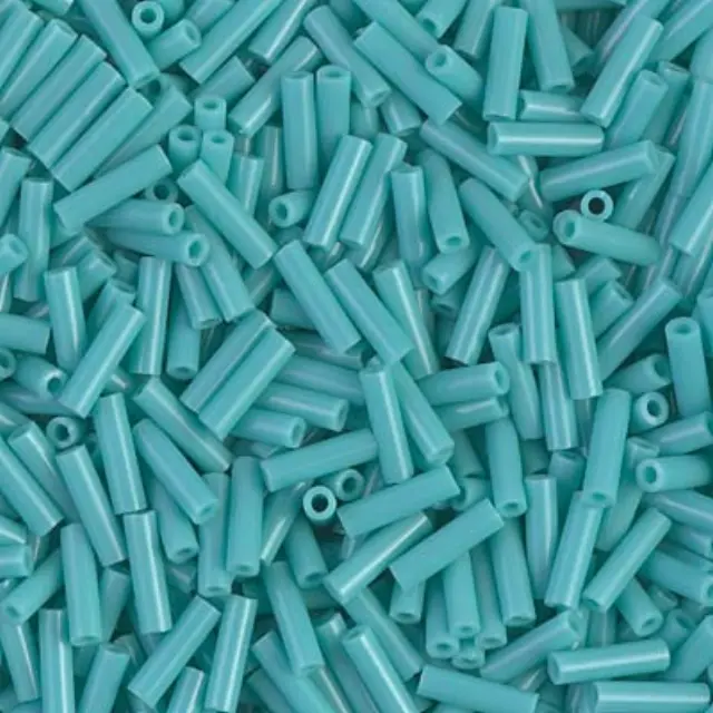 Χάντρα Miyuki Glass Bugles - 412 - Opaque Turquoise Green 6mm - 10gr