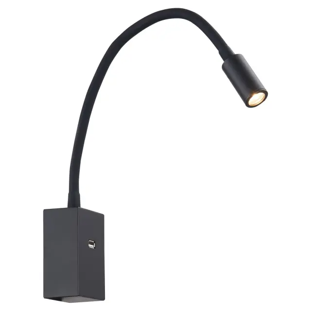 Theo 04232/B/W Απλίκα τοίχου led μαύρη Μαύρο