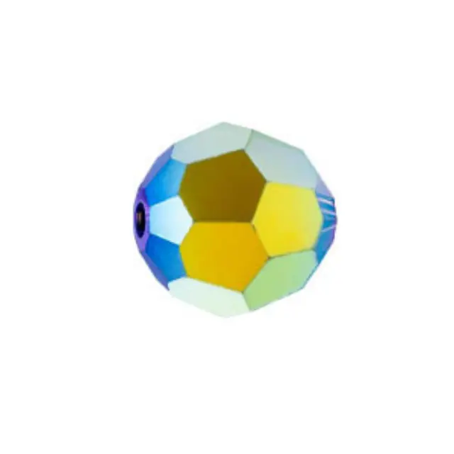 Swarovski 5000 Faceted Round Montana AB Full Coat 4mm - 10τεμ
