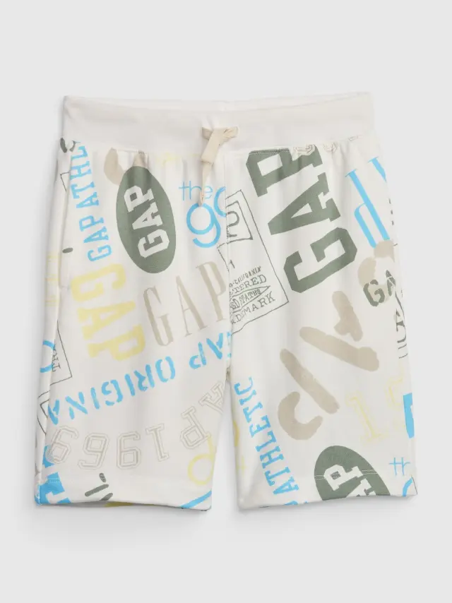 Άσπρο Παιδικό Gap Logo Print Pull-On Σορτς new off white - XS