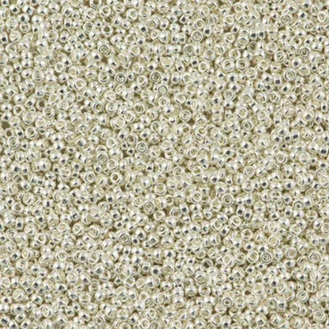Χάντρα Miyuki Round Rocailles 15/0 - 961 - Bright Sterling Plated ~5gr