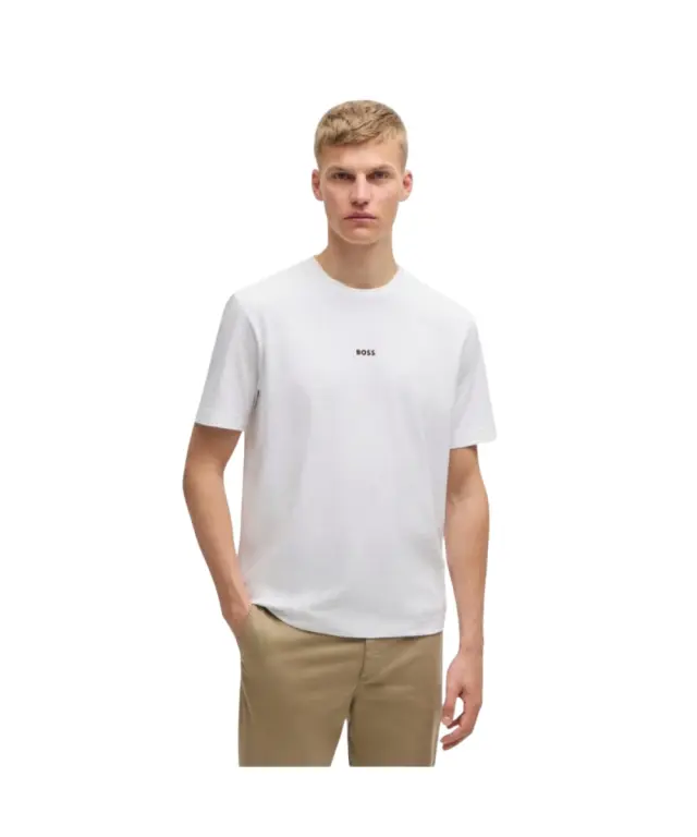 Hugo Boss - Ανδρικό T-shirt Tchup Relaxed Fit 50473278-100 Λευκό