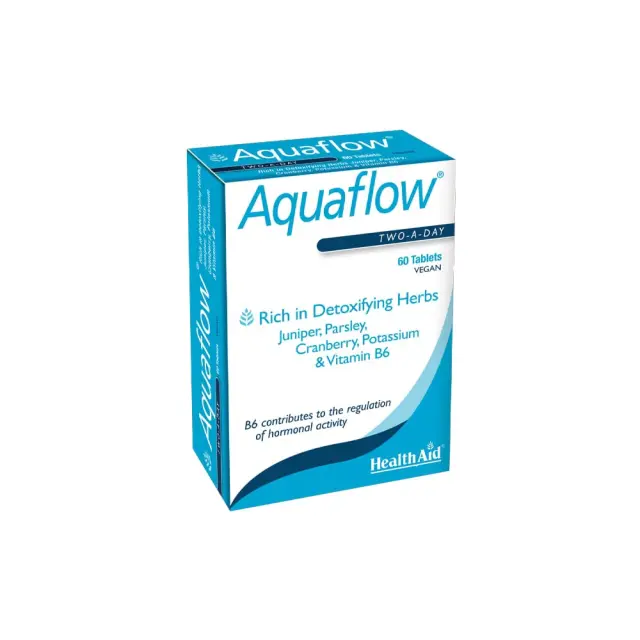 Health Aid Aquaflow Συμπλήρωμα Διατροφής με Εκχυλίσματα Βοτάνων & Βιταμίνη Β6 για την Κατακράτηση Υγρών, 60 Ταμπλέτες