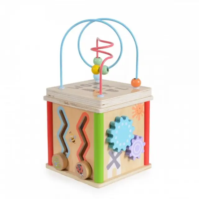 Moni Toys Ξύλινος Εκπαιδευτικός Κύβος Wooden Activity Cube 1003