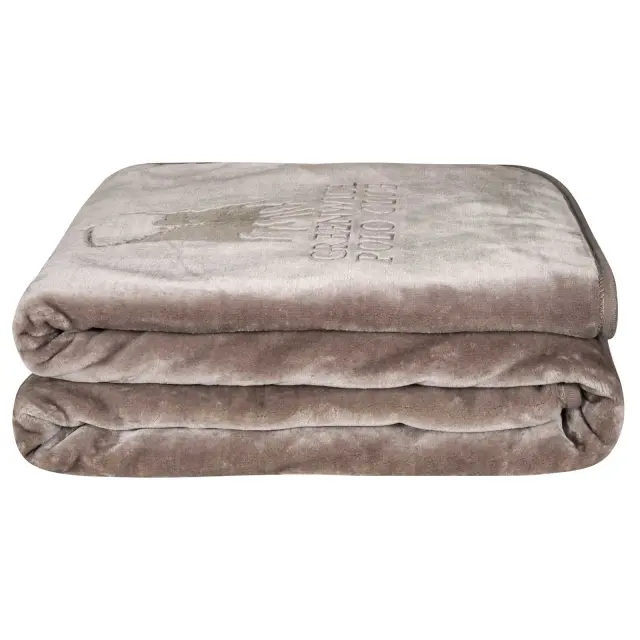 Κουβέρτα 220x240 Υπέρδιπλη Βελουτέ Essential Greenwich Polo Club 3497 Taupe 100% Ακρυλικό 3