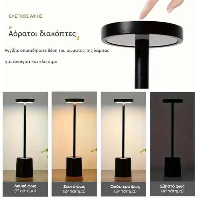 Viosarp Επιτραπέζιο επαναφορτιζόμενο φωτιστικό LED 34x8cm Λευκό VC2832 3