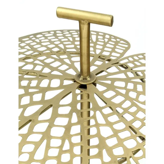 Τραπεζάκι Φύλλο Χρυσό Μέταλλο 40.5x40.5x53cm 3