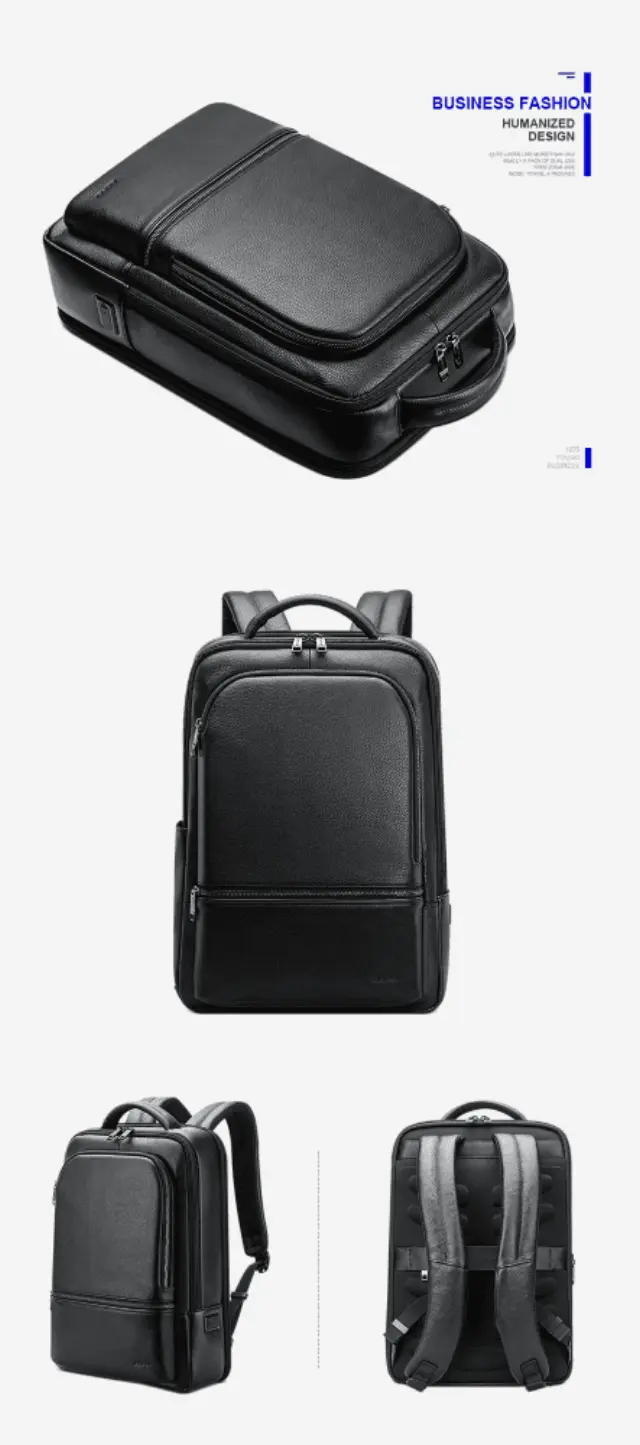 Δερμάτινο Σακίδιο πλάτης Αντικλεπτικό 24L Laptop 15,6 Bopai 61-69711 μαύρο - One Size 2
