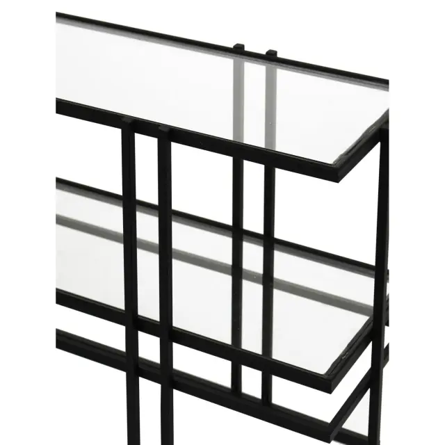 Τραπεζάκι Άκρης Μαύρο Μέταλλο 119x38.5x78.5cm Σετ 2Τμχ 3
