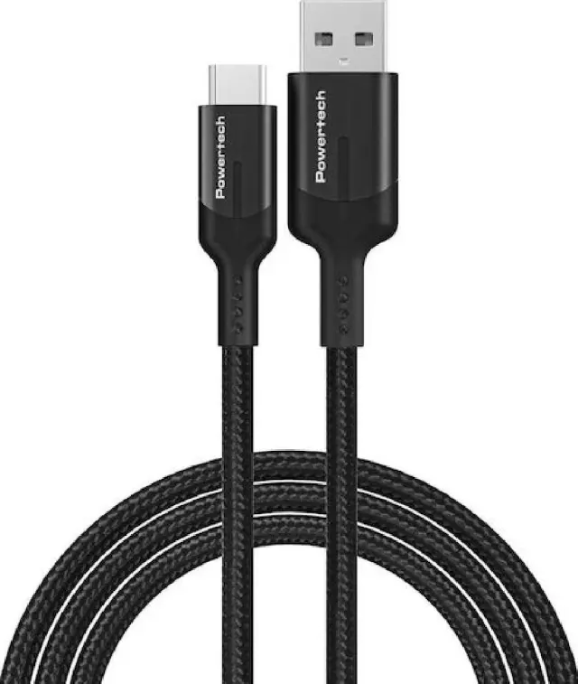 Καλώδιο Powertech Braided USB to USB-C 60W Black 1m (PTR-0134)