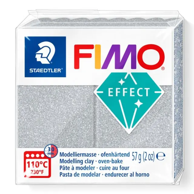 Πολυμερικός Πηλός Staedtler Fimo Effect No812 - Glitter Silver - 57gr