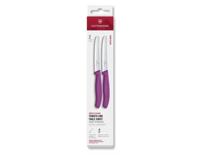 Μαχαίρια Γενικής Χρήσης Victorinox Swiss Classic με μήκος λεπίδας 11cm - Purple - 2 τεμάχια6.7835.2C1 2