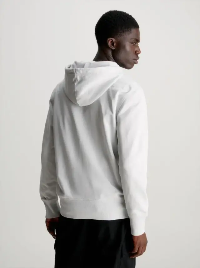 Calvin Klein - Ανδρική Ζακέτα Institutional Zip Through Hood με Φερμουάρ και Κουκούλα Regular Fit J30J325148-PC8 Γκρι 3