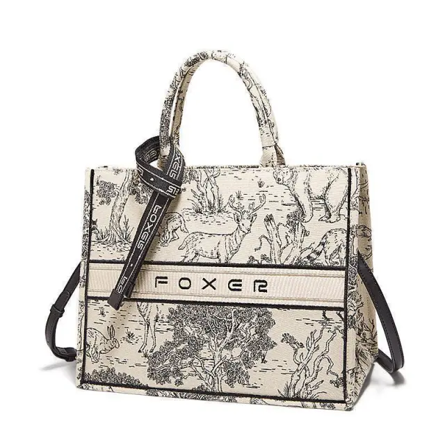 Γυναικεία Τσάντα Χειρός Foxer 9165033F black white - One Size