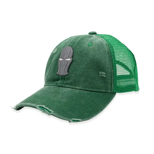 Ghetto Green 3D Mask Washed Cap | 6 Panel