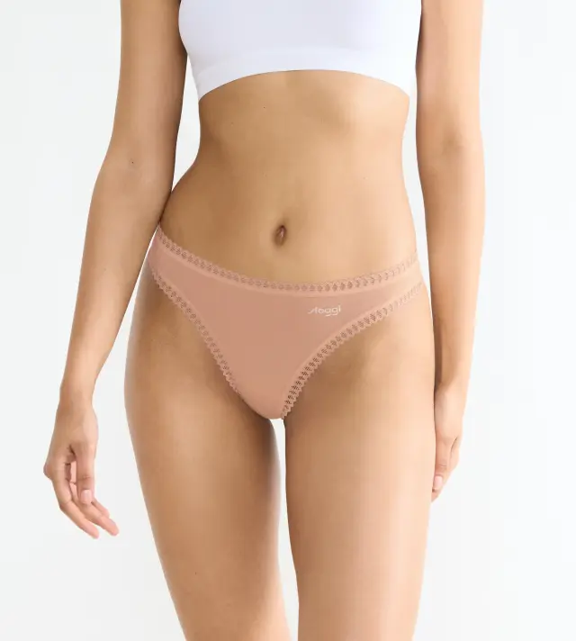 Sloggi Βαμβακερά Σλιπ Go Crush H String C3P Μπεζ 3-Pack