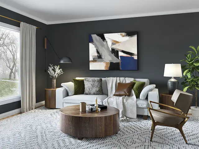 Espacios II 301732 – Ζωγραφικός Πίνακας Acrylic 90x120cm με Μαύρο Πλαίσιο Άσπρο Γκρί Μωβ 2