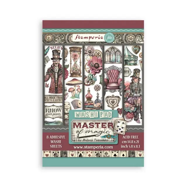 Αυτοκόλλητα Washi pad A5, 8 φύλλα, Master of Magic