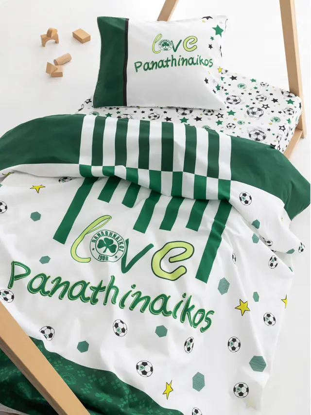 Σετ Σεντόνια Κούνιας 70x140+15 Official Team Licensed Palamaiki Panathinaikos FC11 100% βαμβακερόΜε Λάστιχο
