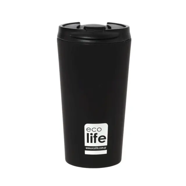 Ecolife® - Ανοξείδωτο Coffee Θερμός 370ml- Black.
