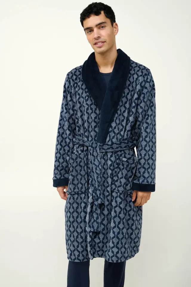 Ανδρική Χειμερινή Ρόμπα Fleece Vamp 23781 BLUE