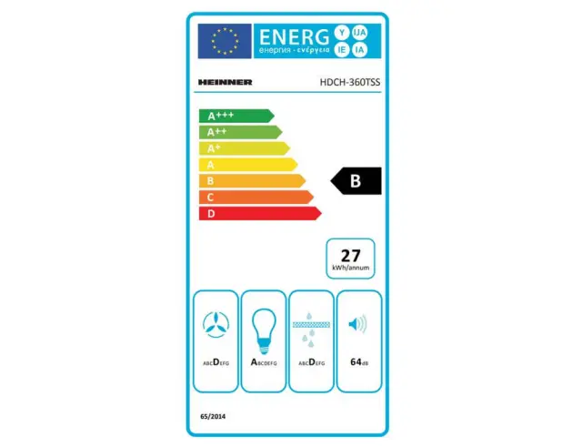 Απορροφητήρας Heinner HDCH-360TSS με πλάτος 60cm και απορροφητική ισχύ 308 m³/h HDCH-360TSS 2