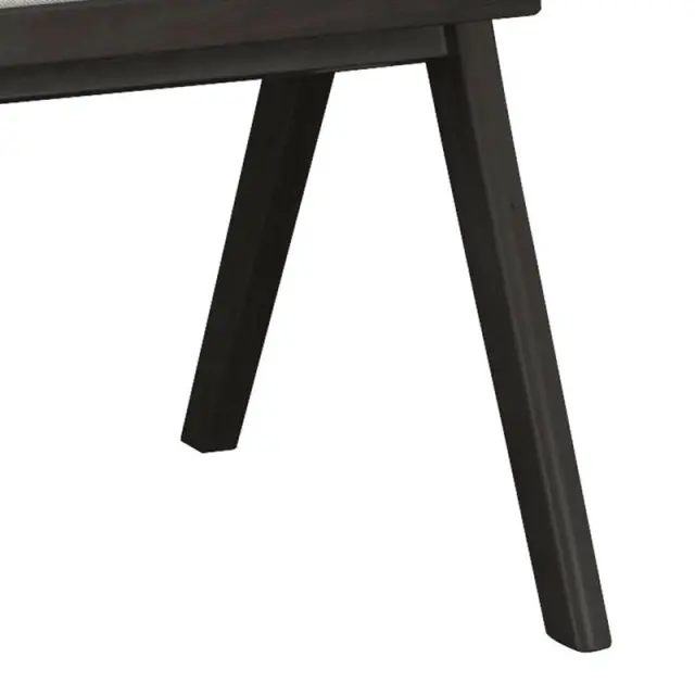 Πολυθρόνα Winslow pakoworld ξύλο rubberwood μαύρο-pvc rattan φυσικό-ύφασμα γκρι | Συσκευασία 2 τμχ 3