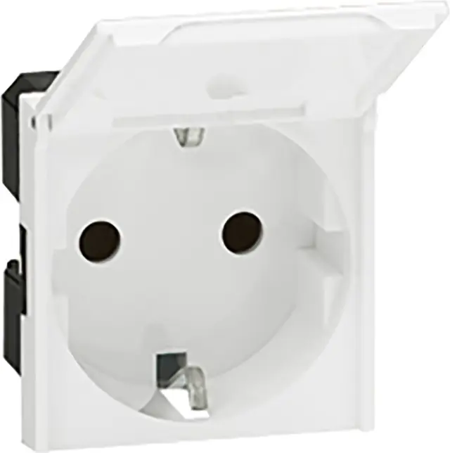 Socket outlet Mosaic - German std - 2P+E with cover - 2 mod - antimicrobial