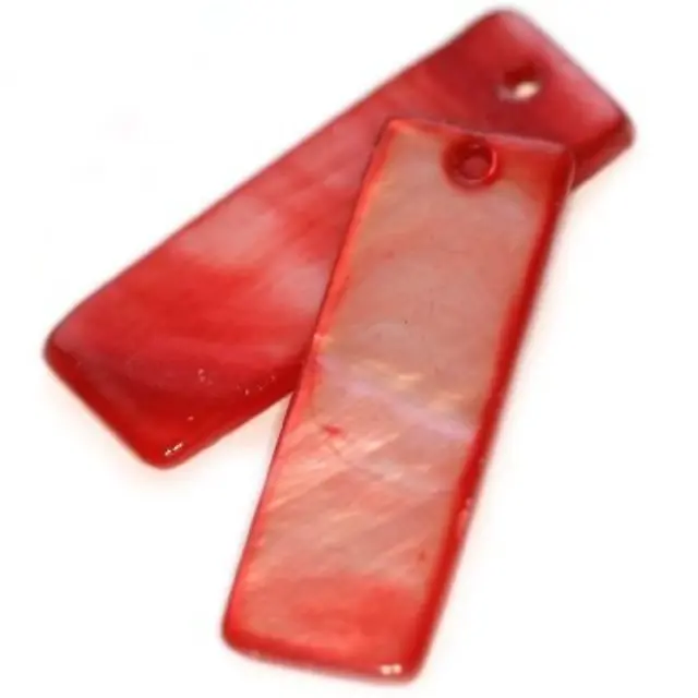 Mother of Pearl Ορθογώνιο Red 10x30mm ~10τεμ