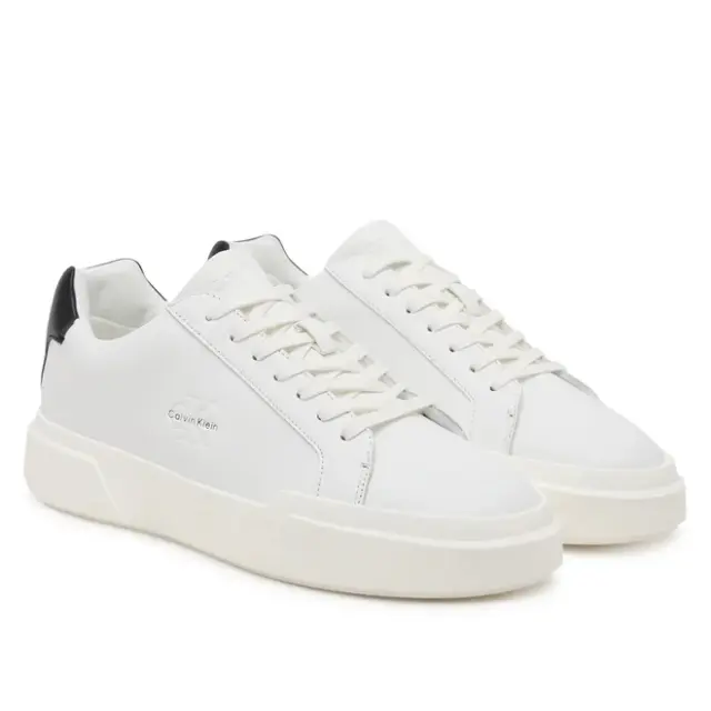 Ανδρικά Δερμάτινα Sneakers Calvin Klein YM0YM01344-01W Λευκά Άσπρο - 41 2