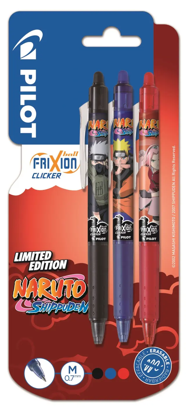 Pilot - Frixion Clicker w-click Naruto 0,7 ass (3) - Office and School Supplies
