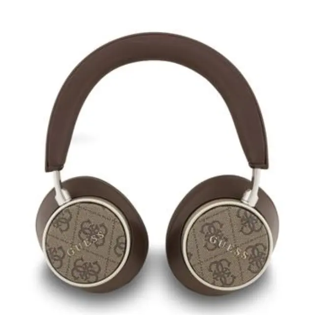 Guess PU Leather 4G Classic Logo ENC Wireless Headphone Brown