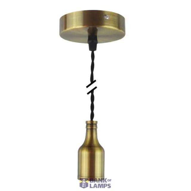 Lampholder E27 met. Textile V1 bronze brown PLM007