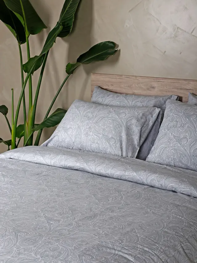 Σετ Σεντόνια Cotton Feelings 2040 Grey Μονό με λάστιχο(105x205+30) Sunshine