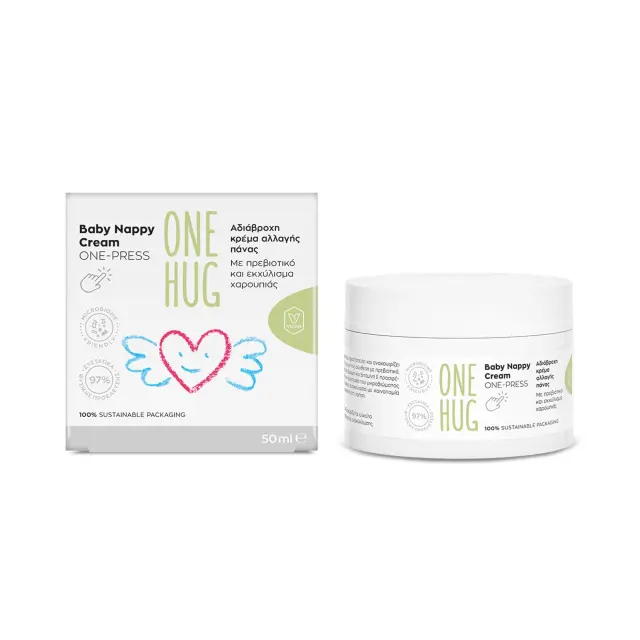 Vican One Hug Baby Nappy Cream One-Press Αδιάβροχη Κρέμα Αλλαγής Πάνας, 50ml