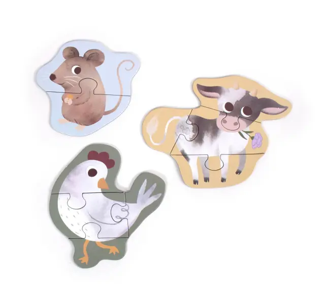 Σετ 3 Παζλ Nordic Animals (3+ ετών) - Filibabba 2