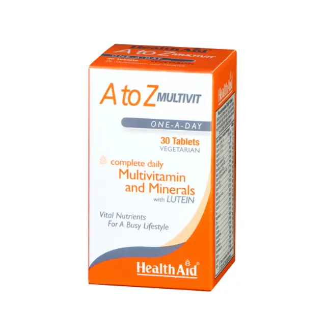 Health Aid A To Z Multivit Συμπλήρωμα Διατροφής με Βιταμίνες, Μέταλλα και Λουτεΐνη, 30tabs