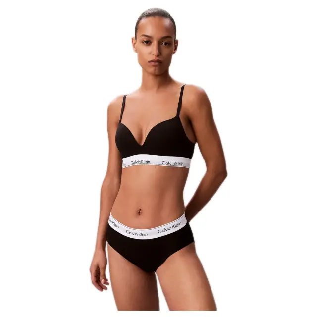 Calvin Klein Γυναικείο Σουτιέν Push Up Plunge - Icon Cotton Modal, Χρώμα Μαύρο 2