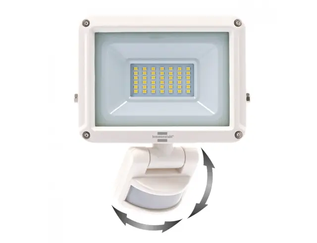 Προβολέας LED Brennenstuhl JARO 3060WP 1171260242 με ανιχνευτή κίνησης, ισχύ 20W, 2300 Lumen, IP65 και διαστάσεις 15x5x18.3cm - White1171260242