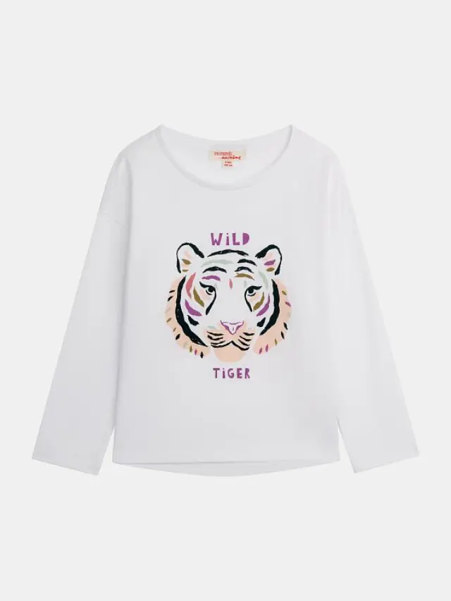 Παιδική Μπλούζα για Κορίτσια Wild Tiger ΛΕΥΚΟ